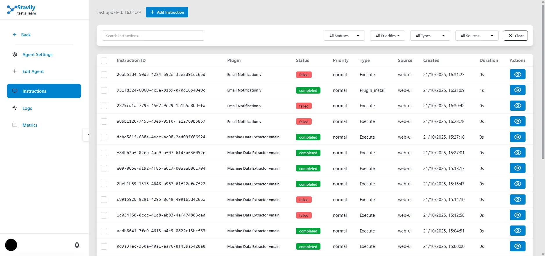 Agent Instructions Interface